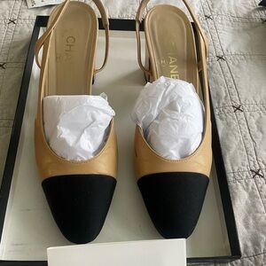Chanel Leather Slingback Pumps